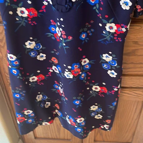 Tory Burch Miranda Short-Sleeve Pansy Bouquet Ponte Shirtdress Large - Picture 6 of 11